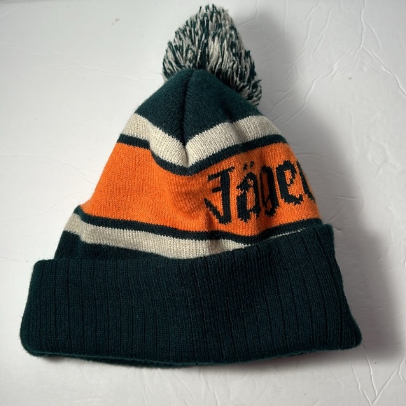Jagermeister NHL Pompom Knit Beanie Taboggan Green Orange White One Size Hockey - Picture 4 of 4